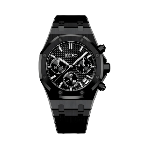 Seiko Mod Royal Oak Chronograph Black Panther