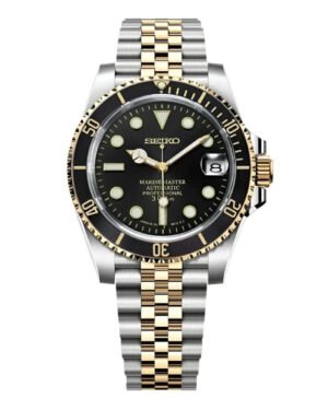 Seiko Mod Submariner Two-Tone Black