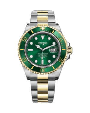 Seiko Mod Submariner Twotone Green